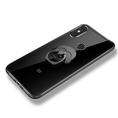 Silikon Hülle Handyhülle Ultra Dünn Schutzhülle Tasche Silikon mit Fingerring Ständer für Xiaomi Mi 8 Klar