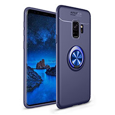 Silikon Hülle Handyhülle Ultra Dünn Schutzhülle Tasche Silikon mit Magnetisch Fingerring Ständer A01 für Samsung Galaxy S9 Blau