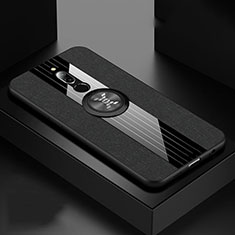 Silikon Hülle Handyhülle Ultra Dünn Schutzhülle Tasche Silikon mit Magnetisch Fingerring Ständer A01 für Xiaomi Redmi 8 Schwarz
