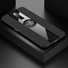 Silikon Hülle Handyhülle Ultra Dünn Schutzhülle Tasche Silikon mit Magnetisch Fingerring Ständer A01 für Xiaomi Redmi K30i 5G Schwarz
