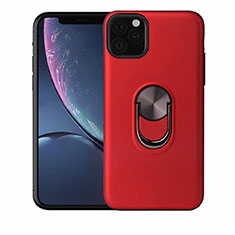 Silikon Hülle Handyhülle Ultra Dünn Schutzhülle Tasche Silikon mit Magnetisch Fingerring Ständer A02 für Apple iPhone 11 Pro Rot