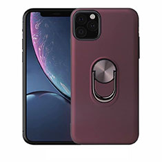 Silikon Hülle Handyhülle Ultra Dünn Schutzhülle Tasche Silikon mit Magnetisch Fingerring Ständer A02 für Apple iPhone 11 Pro Violett