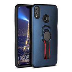 Silikon Hülle Handyhülle Ultra Dünn Schutzhülle Tasche Silikon mit Magnetisch Fingerring Ständer A02 für Huawei Honor 8X Blau