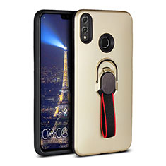 Silikon Hülle Handyhülle Ultra Dünn Schutzhülle Tasche Silikon mit Magnetisch Fingerring Ständer A02 für Huawei Honor 8X Gold