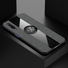 Silikon Hülle Handyhülle Ultra Dünn Schutzhülle Tasche Silikon mit Magnetisch Fingerring Ständer A02 für Huawei Honor 9X Pro Grau