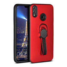Silikon Hülle Handyhülle Ultra Dünn Schutzhülle Tasche Silikon mit Magnetisch Fingerring Ständer A02 für Huawei Honor View 10 Lite Rot