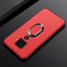 Silikon Hülle Handyhülle Ultra Dünn Schutzhülle Tasche Silikon mit Magnetisch Fingerring Ständer A02 für Huawei Mate 30 Lite Rot