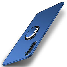 Silikon Hülle Handyhülle Ultra Dünn Schutzhülle Tasche Silikon mit Magnetisch Fingerring Ständer A02 für Realme XT Blau