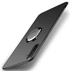 Silikon Hülle Handyhülle Ultra Dünn Schutzhülle Tasche Silikon mit Magnetisch Fingerring Ständer A02 für Realme XT Schwarz