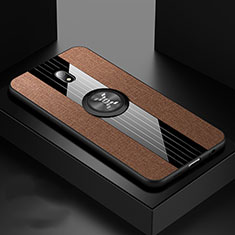 Silikon Hülle Handyhülle Ultra Dünn Schutzhülle Tasche Silikon mit Magnetisch Fingerring Ständer A02 für Xiaomi Redmi 8A Braun