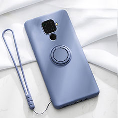 Silikon Hülle Handyhülle Ultra Dünn Schutzhülle Tasche Silikon mit Magnetisch Fingerring Ständer A03 für Huawei Mate 30 Lite Violett