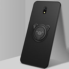 Silikon Hülle Handyhülle Ultra Dünn Schutzhülle Tasche Silikon mit Magnetisch Fingerring Ständer A03 für Xiaomi Redmi 8A Schwarz