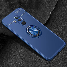 Silikon Hülle Handyhülle Ultra Dünn Schutzhülle Tasche Silikon mit Magnetisch Fingerring Ständer A04 für Huawei Mate 20 Lite Blau