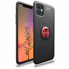 Silikon Hülle Handyhülle Ultra Dünn Schutzhülle Tasche Silikon mit Magnetisch Fingerring Ständer für Apple iPhone 11 Rot und Schwarz