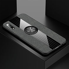 Silikon Hülle Handyhülle Ultra Dünn Schutzhülle Tasche Silikon mit Magnetisch Fingerring Ständer für Huawei Honor 9X Grau