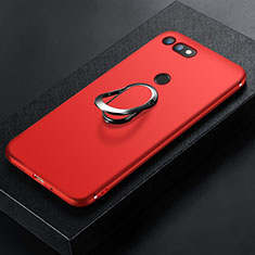 Silikon Hülle Handyhülle Ultra Dünn Schutzhülle Tasche Silikon mit Magnetisch Fingerring Ständer für Huawei Honor View 20 Rot
