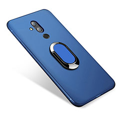 Silikon Hülle Handyhülle Ultra Dünn Schutzhülle Tasche Silikon mit Magnetisch Fingerring Ständer für Huawei Maimang 7 Blau