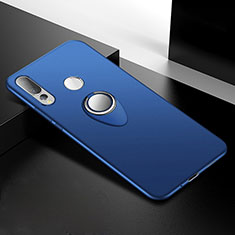Silikon Hülle Handyhülle Ultra Dünn Schutzhülle Tasche Silikon mit Magnetisch Fingerring Ständer für Huawei Nova 4 Blau