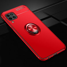 Silikon Hülle Handyhülle Ultra Dünn Schutzhülle Tasche Silikon mit Magnetisch Fingerring Ständer für Huawei Nova 6 SE Rot