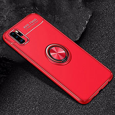 Silikon Hülle Handyhülle Ultra Dünn Schutzhülle Tasche Silikon mit Magnetisch Fingerring Ständer für Huawei P30 Pro New Edition Rot