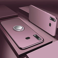 Silikon Hülle Handyhülle Ultra Dünn Schutzhülle Tasche Silikon mit Magnetisch Fingerring Ständer für Samsung Galaxy A6s Rosegold
