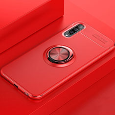 Silikon Hülle Handyhülle Ultra Dünn Schutzhülle Tasche Silikon mit Magnetisch Fingerring Ständer für Samsung Galaxy A70 Rot