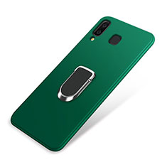Silikon Hülle Handyhülle Ultra Dünn Schutzhülle Tasche Silikon mit Magnetisch Fingerring Ständer für Samsung Galaxy A8 Star Grün