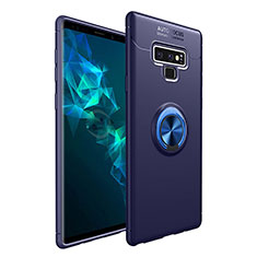 Silikon Hülle Handyhülle Ultra Dünn Schutzhülle Tasche Silikon mit Magnetisch Fingerring Ständer für Samsung Galaxy Note 9 Blau