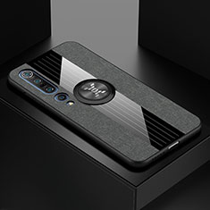 Silikon Hülle Handyhülle Ultra Dünn Schutzhülle Tasche Silikon mit Magnetisch Fingerring Ständer für Xiaomi Mi 10 Pro Grau