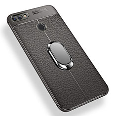 Silikon Hülle Handyhülle Ultra Dünn Schutzhülle Tasche Silikon mit Magnetisch Fingerring Ständer für Xiaomi Mi 8 Lite Grau