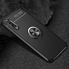 Silikon Hülle Handyhülle Ultra Dünn Schutzhülle Tasche Silikon mit Magnetisch Fingerring Ständer für Xiaomi Mi 9 Lite Schwarz
