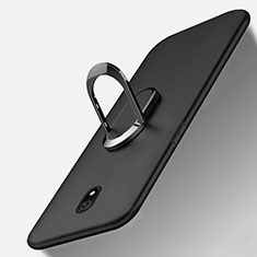 Silikon Hülle Handyhülle Ultra Dünn Schutzhülle Tasche Silikon mit Magnetisch Fingerring Ständer für Xiaomi Redmi 8A Schwarz
