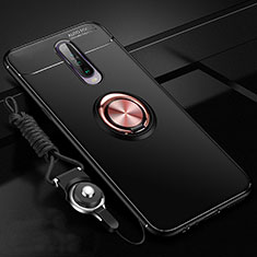 Silikon Hülle Handyhülle Ultra Dünn Schutzhülle Tasche Silikon mit Magnetisch Fingerring Ständer für Xiaomi Redmi K30 5G Gold und Schwarz