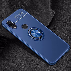 Silikon Hülle Handyhülle Ultra Dünn Schutzhülle Tasche Silikon mit Magnetisch Fingerring Ständer für Xiaomi Redmi Note 7 Pro Blau