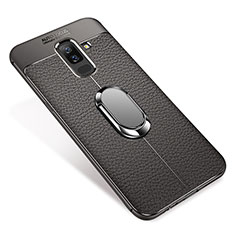 Silikon Hülle Handyhülle Ultra Dünn Schutzhülle Tasche Silikon mit Magnetisch Fingerring Ständer S01 für Samsung Galaxy A6 Plus Grau