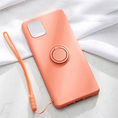 Silikon Hülle Handyhülle Ultra Dünn Schutzhülle Tasche Silikon mit Magnetisch Fingerring Ständer T01 für Apple iPhone 11 Orange