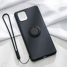 Silikon Hülle Handyhülle Ultra Dünn Schutzhülle Tasche Silikon mit Magnetisch Fingerring Ständer T01 für Apple iPhone 11 Schwarz