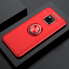 Silikon Hülle Handyhülle Ultra Dünn Schutzhülle Tasche Silikon mit Magnetisch Fingerring Ständer T02 für Huawei Mate 20 Pro Rot