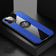 Silikon Hülle Handyhülle Ultra Dünn Schutzhülle Tasche Silikon mit Magnetisch Fingerring Ständer T03 für Apple iPhone 11 Blau