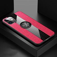 Silikon Hülle Handyhülle Ultra Dünn Schutzhülle Tasche Silikon mit Magnetisch Fingerring Ständer T03 für Apple iPhone 11 Pink