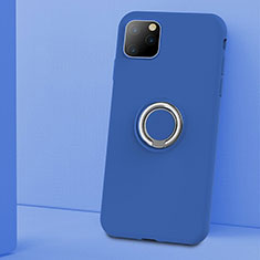 Silikon Hülle Handyhülle Ultra Dünn Schutzhülle Tasche Silikon mit Magnetisch Fingerring Ständer T03 für Apple iPhone 11 Pro Blau