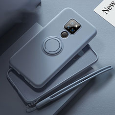 Silikon Hülle Handyhülle Ultra Dünn Schutzhülle Tasche Silikon mit Magnetisch Fingerring Ständer T03 für Huawei Mate 20 Violett