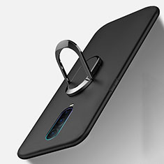 Silikon Hülle Handyhülle Ultra Dünn Schutzhülle Tasche Silikon mit Magnetisch Fingerring Ständer T04 für Oppo R17 Pro Schwarz