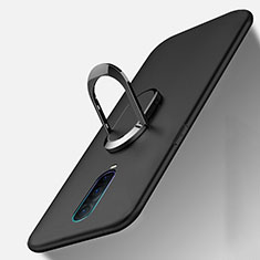 Silikon Hülle Handyhülle Ultra Dünn Schutzhülle Tasche Silikon mit Magnetisch Fingerring Ständer T04 für Oppo RX17 Pro Schwarz