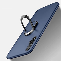 Silikon Hülle Handyhülle Ultra Dünn Schutzhülle Tasche Silikon mit Magnetisch Fingerring Ständer T05 für Huawei Honor 20 Blau