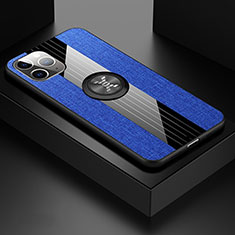 Silikon Hülle Handyhülle Ultra Dünn Schutzhülle Tasche Silikon mit Magnetisch Fingerring Ständer T06 für Apple iPhone 11 Pro Max Blau
