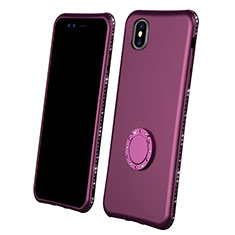 Silikon Hülle Handyhülle Ultra Dünn Schutzhülle Tasche Vorder und Rückseite 360 Grad für Apple iPhone Xs Max Violett