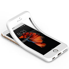 Silikon Hülle Handyhülle Ultra Dünn Schutzhülle Vorder und Rückseite 360 Grad für Apple iPhone 6 Weiß