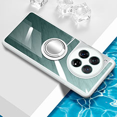 Silikon Hülle Handyhülle Ultradünn Schutzhülle Flexible Tasche Durchsichtig Transparent mit Magnetisch Fingerring Ständer BH1 für OnePlus 12 5G Weiß