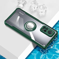 Silikon Hülle Handyhülle Ultradünn Schutzhülle Flexible Tasche Durchsichtig Transparent mit Magnetisch Fingerring Ständer BH1 für Xiaomi Mi 10T 5G Grün